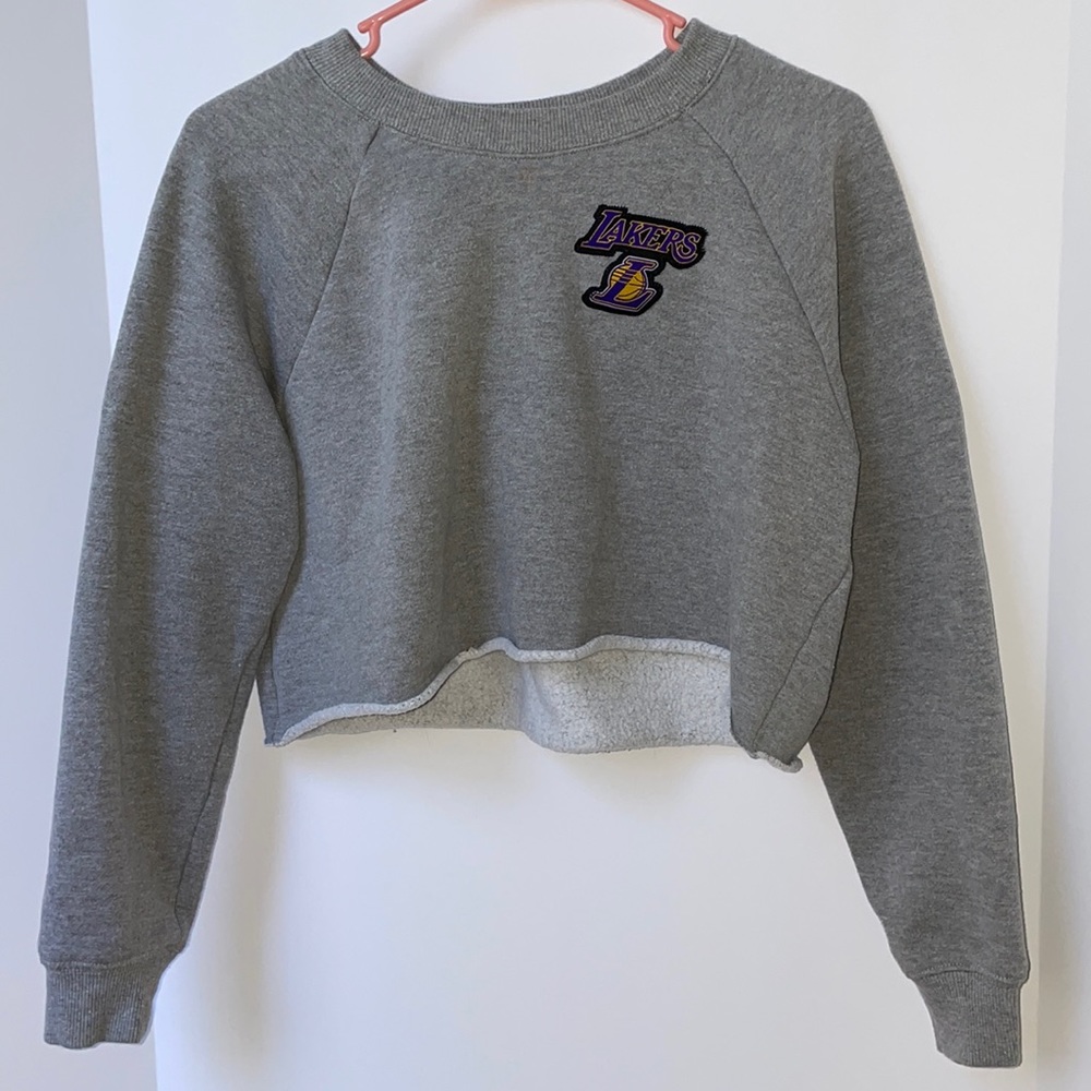 Forever 21 Los Angeles Lakers Crop Sweatshirt M